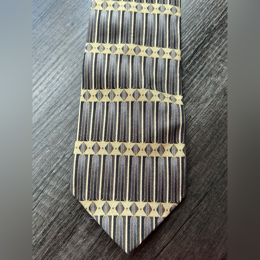 Carlo Palazzi Couture Silk Tie Gray Gold